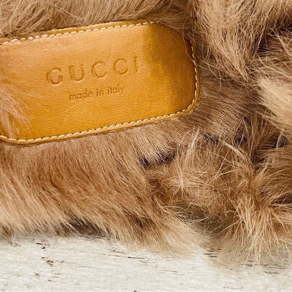 Gucci Princetown Python Fur Slipper EU 38 US 8 Horsebit Mule Loafer Flats Beige - Picture 9 of 16